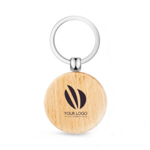 Round Wooden Keychain