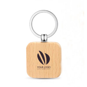 Square Wooden Keychain