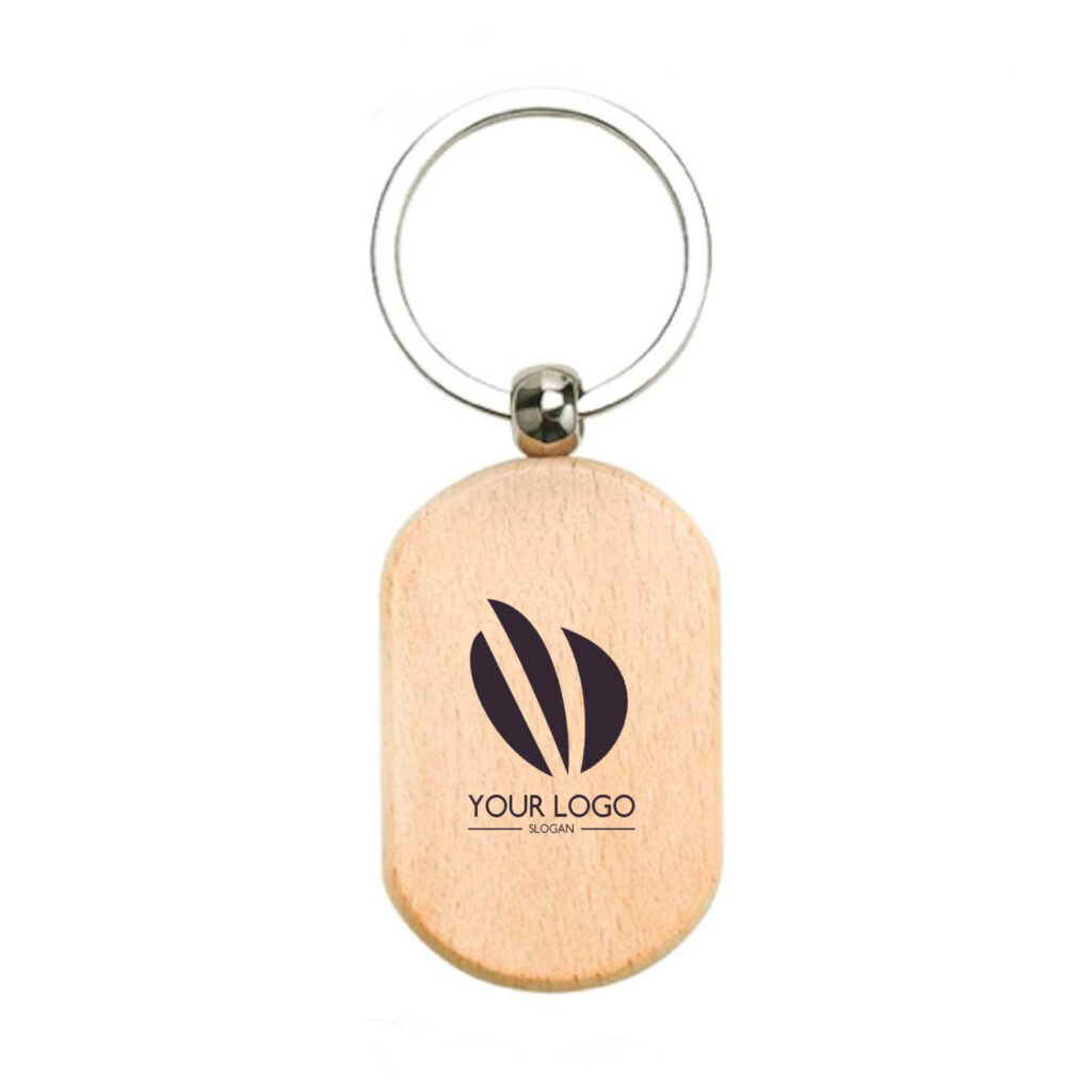 Oval Wooden Keychain