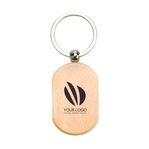 Oval Wooden Keychain