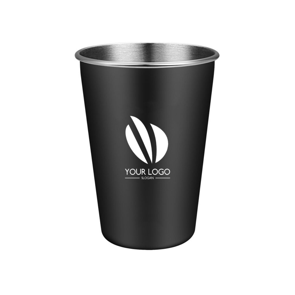 16oz Black Single Wall Camping Mug