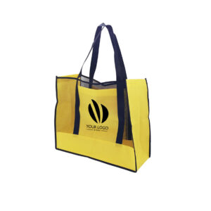 Large Non-Woven Mesh Beach Tote Bag with Side Pocket