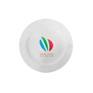 13.25in Ceramic Dinner Plate Large White Round Microwave