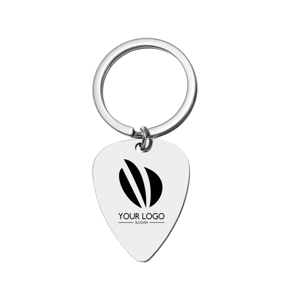 Stainless Steel Guitar Pick Key Chain