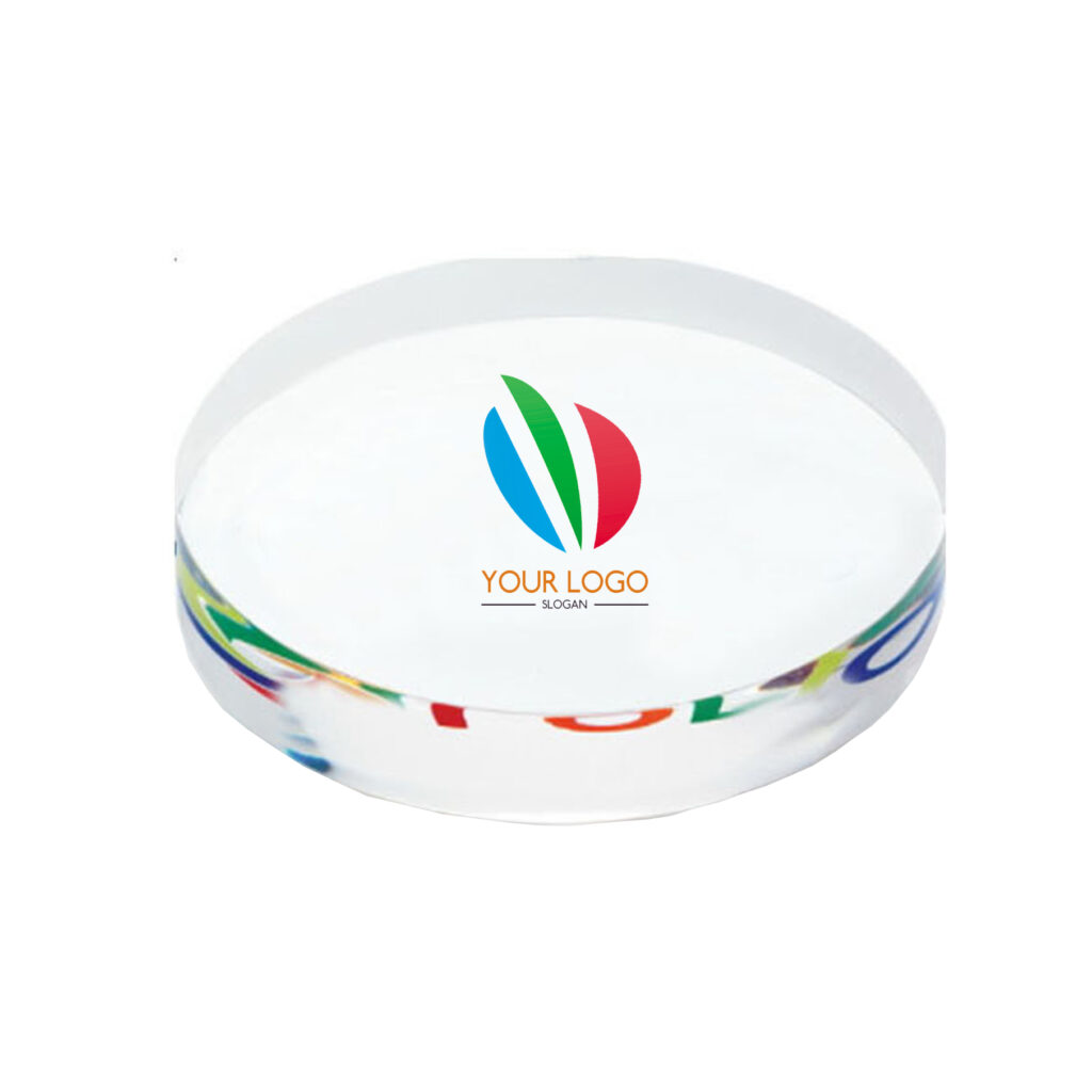 Oval Clear Acrylic Paperweight